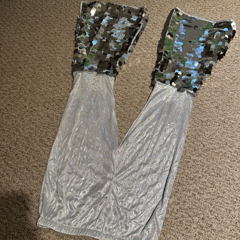 3/$24 Women’s Shiny Sequin Bellbottom Costume Pants - Picture 6 of 6